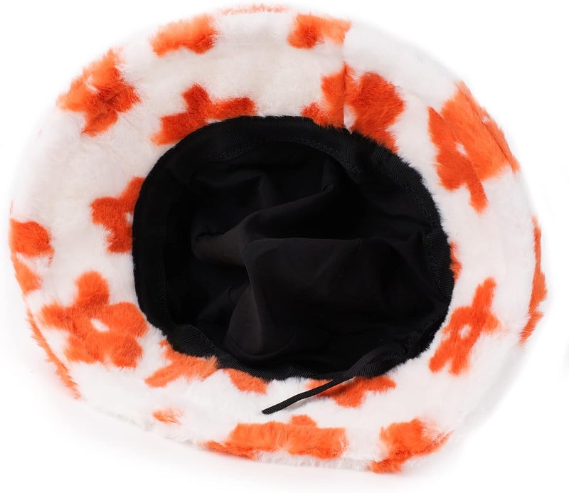 Umeepar Winter Faux Fur Fuzzy Bucket Hat Fluffy Warm Hat for Women Men - Image 3